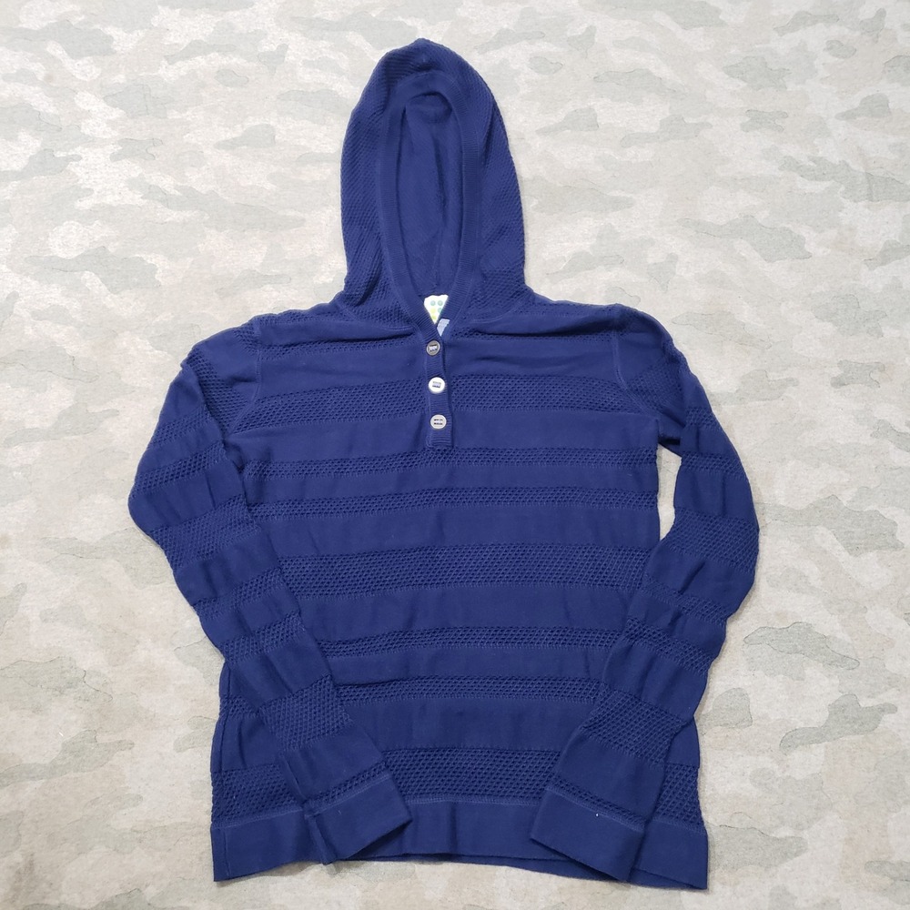 Title Nine Sweatshirt Womens XS Blue Henley Active Pullover Hoodie Gym